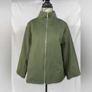 LAFAYETTE 148 Ford Stand-up Collar Jacket in Forest Green/Olive (v)